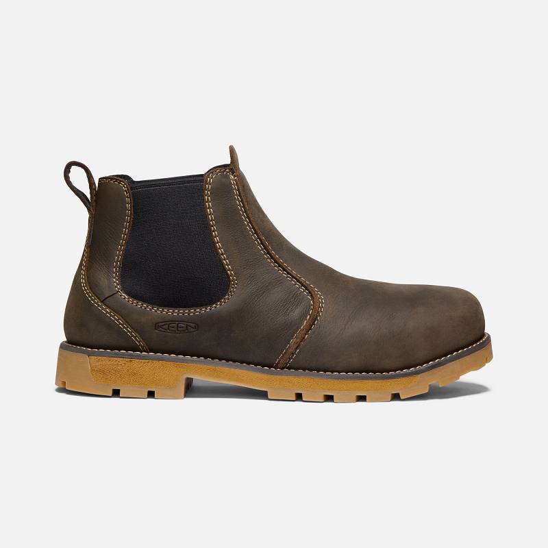 Keen Seattle Romeo Aluminum Toe Chelsea Boots Herren DE-64253 Cascade Brown/Gum - Keen Herrenschuhe